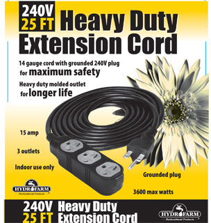Extension Cord, 240V, 25'
