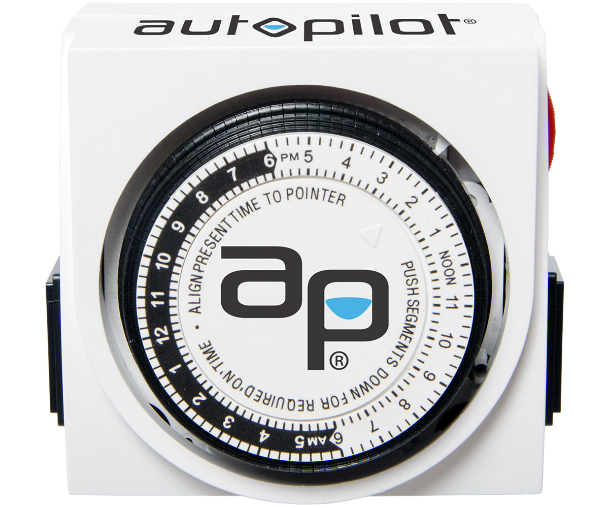 Autopilot Dual-Outlet Analog Grounded Timer, 1725W, 15A, 15-Minute On/Off, 24 Hour